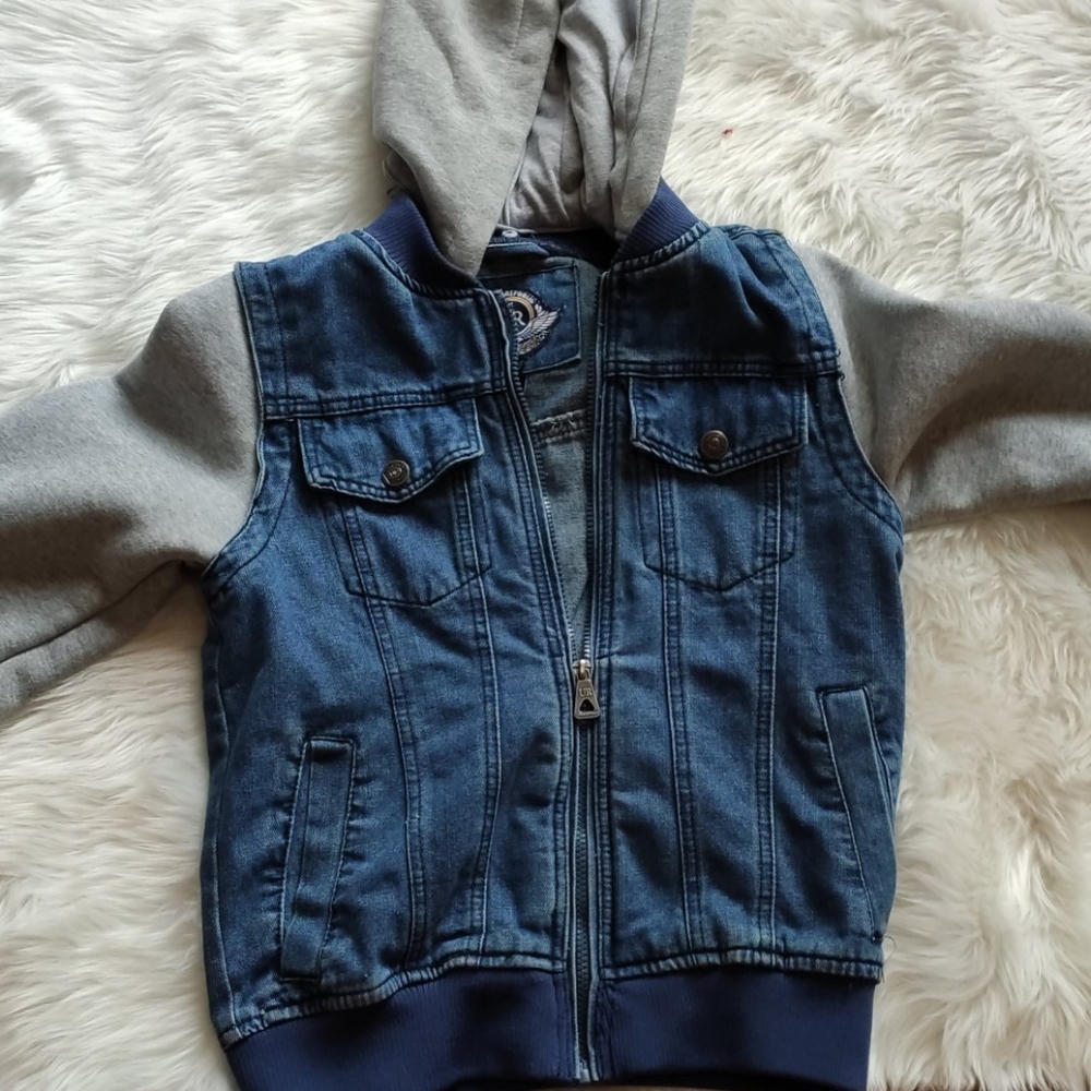 Calvin Klein soft jean jacket with detachable Hood